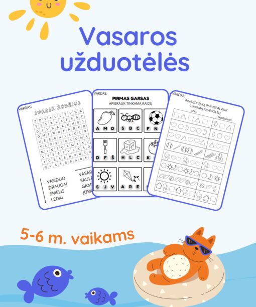 Vasaros užduotėlės 5–6 metų vaikams