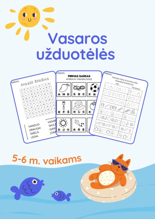 Vasaros užduotėlės 5–6 metų vaikams
