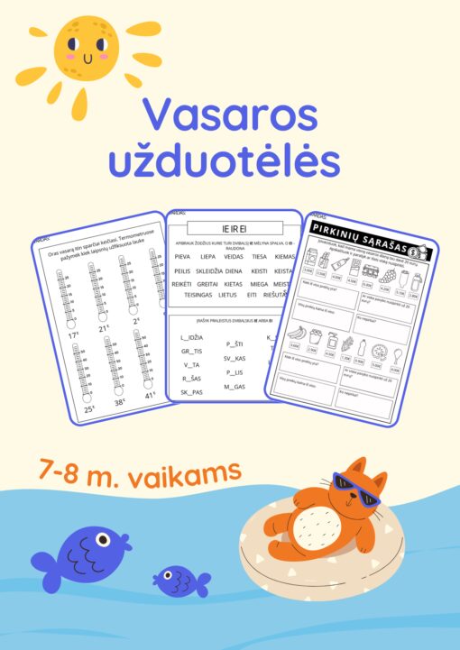 Vasaros užduotėlės 7–8 metų vaikams