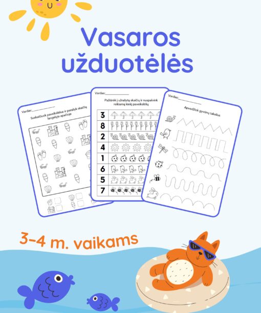 Vasaros užduotėlės 3–4 metų vaikams