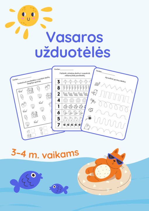 Vasaros užduotėlės 3–4 metų vaikams