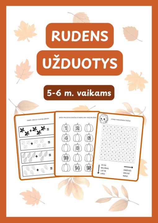Rudens užduotėlės 5-6 m. vaikams
