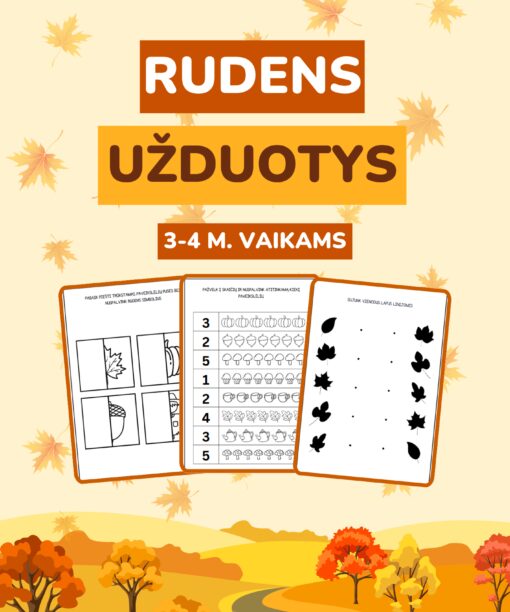 Rudens užduotėlės 3–4 metų vaikams