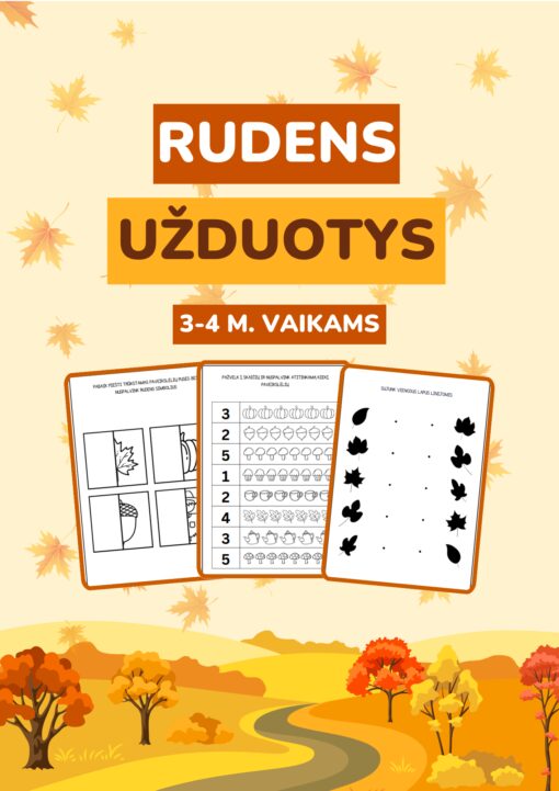 Rudens užduotėlės 3–4 metų vaikams