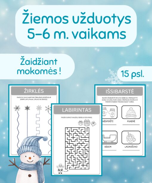 Žiemos užduotėlės 5-6 metų vaikams